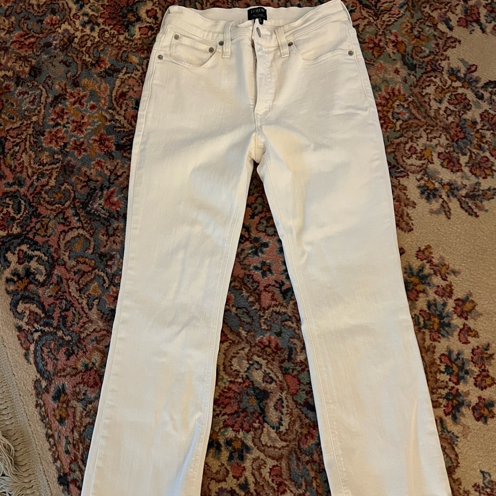 J. Crew Women's Cream Straight Leg Jeans